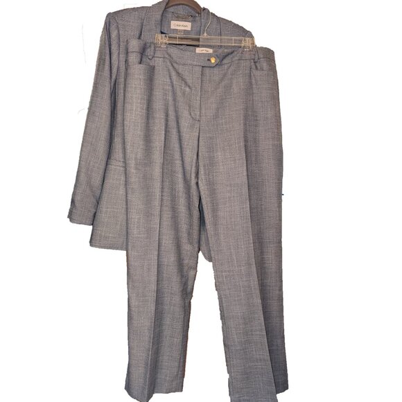 Calvin Klein Gray Modern Suit Blazer(size14) and Pants (size 16) set - Picture 2 of 10